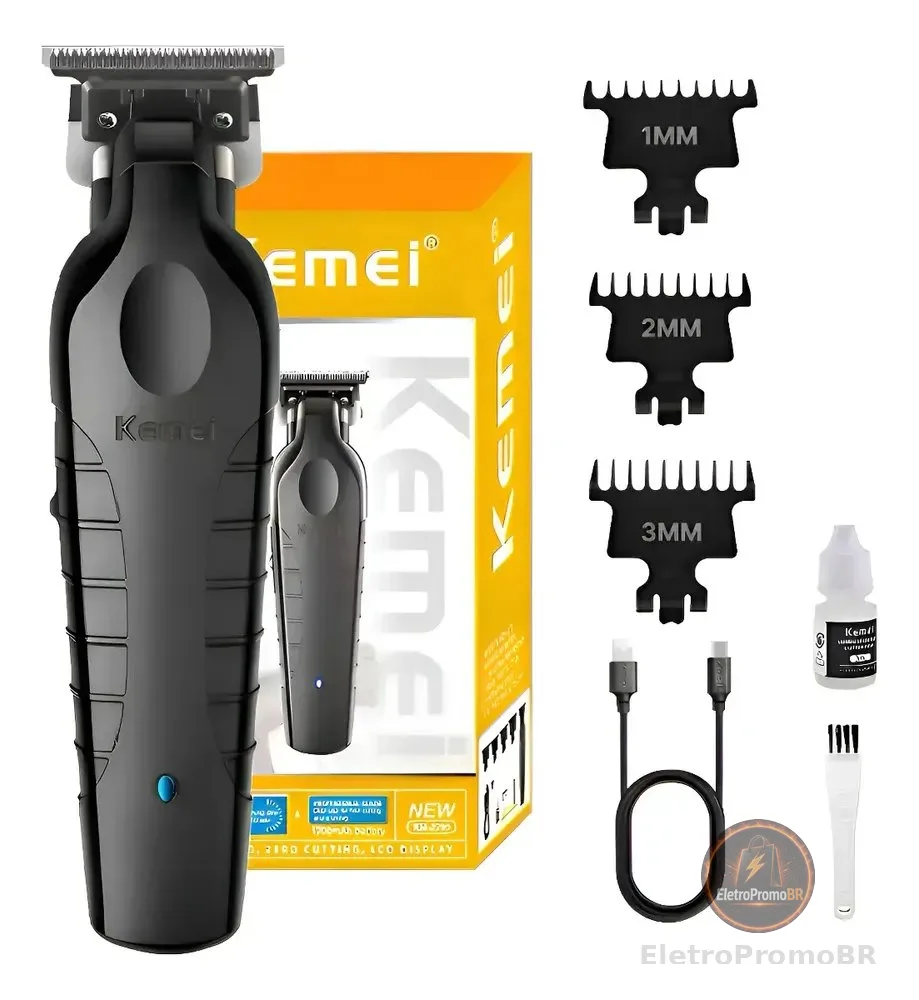 Kemei Maquina De Acabamento Km 2299 Profissional Cor Black