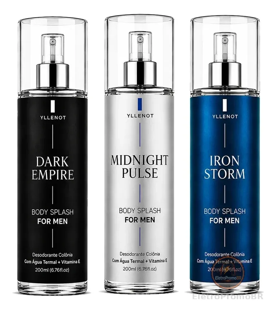 Kit 3 Body Splash Masculino 200ml Perfume De Luxo For Men