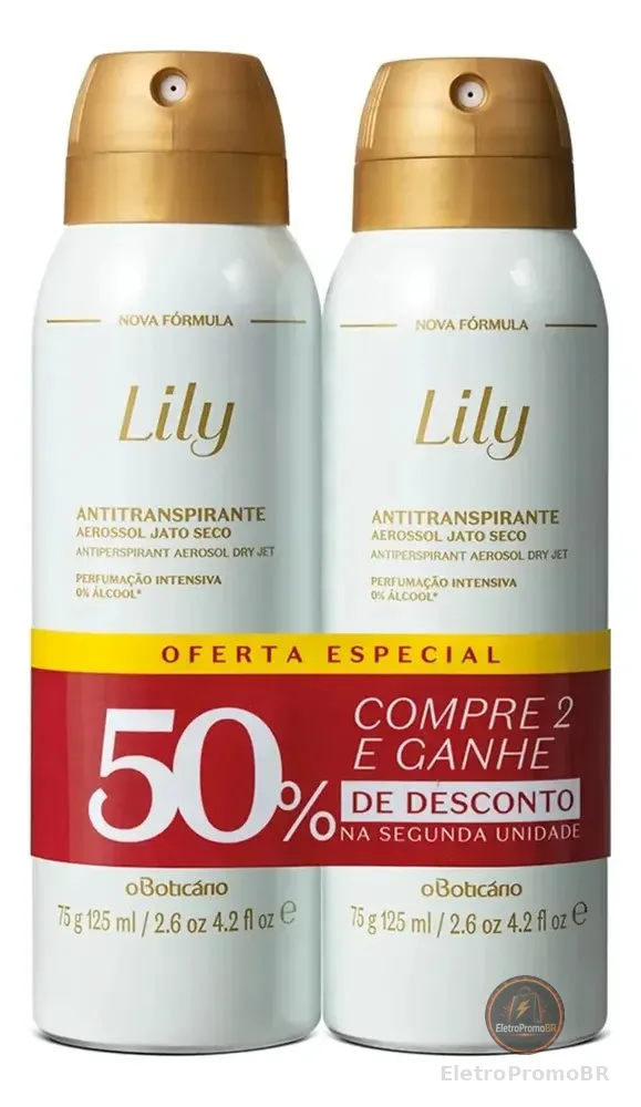 Boticário Kit Desodorante Antitranspirante Lily (2 Unidades)
