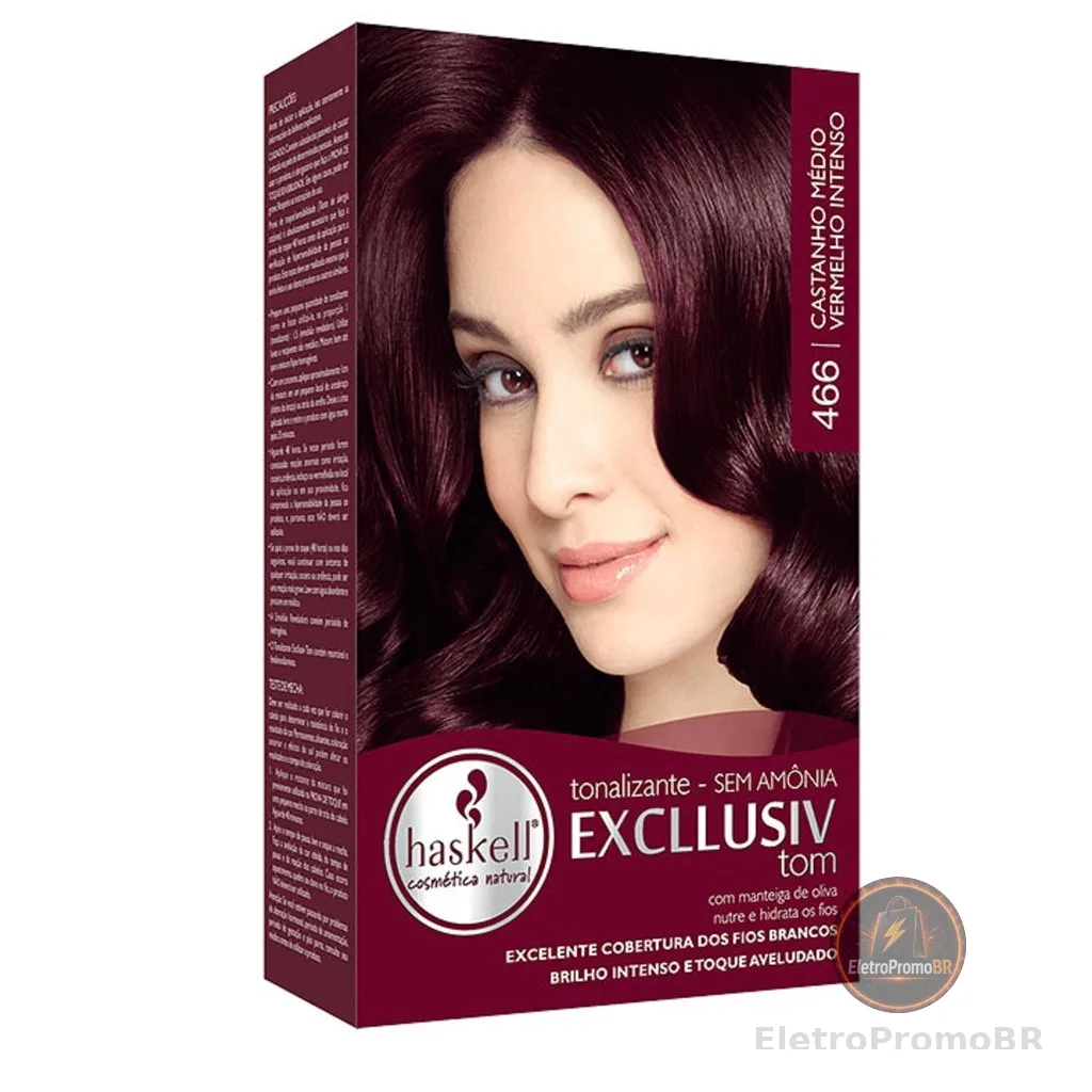 Tonalizante Excllusiv Tom Haskell - Castanho Médio Vermelho Intenso 466