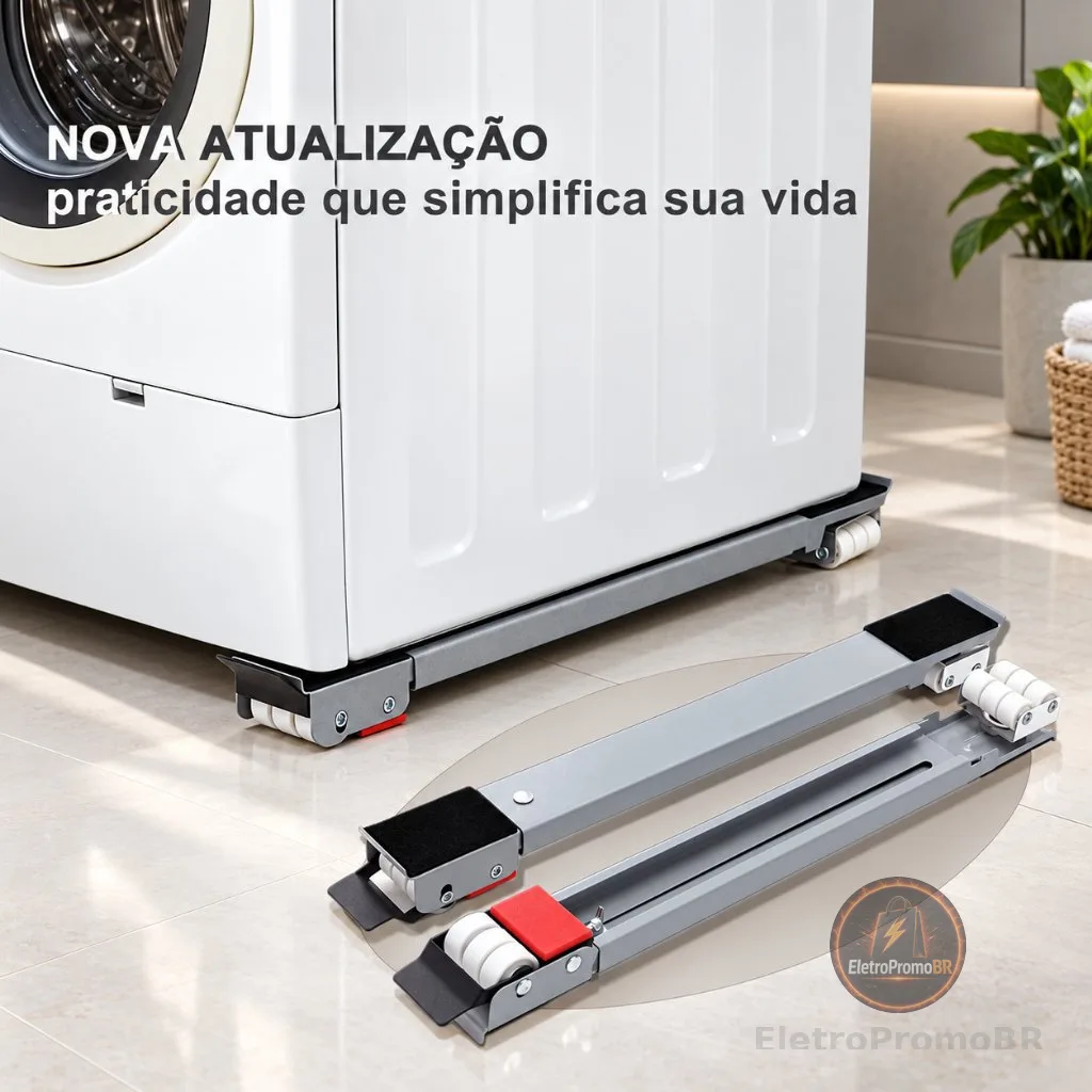 Suporte De Base Com Rodinha Para Geladeira Fogão Máquina Lavar Lousa Base Carrinho até 200kg