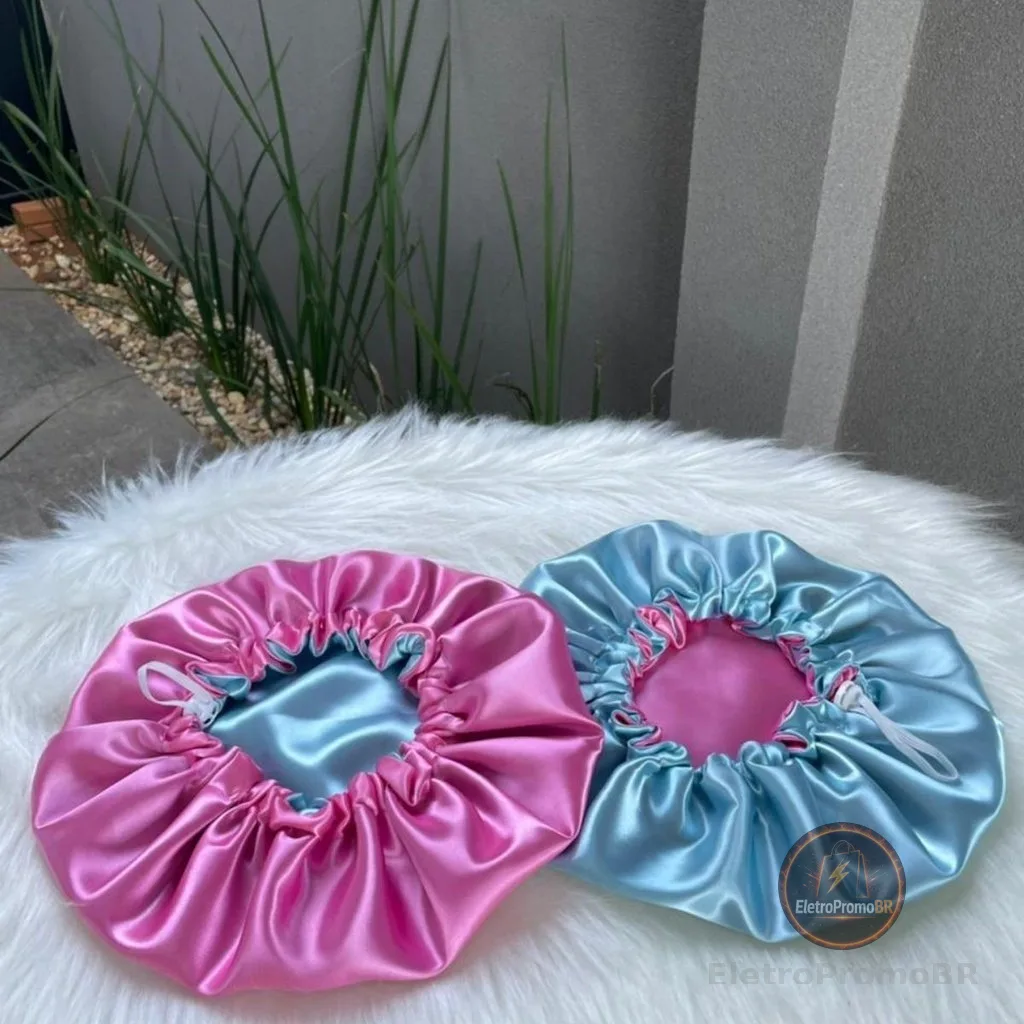 Touca de Cetim Dupla Face Ajustável Touca Anti- frizz Cetim Scrunchies