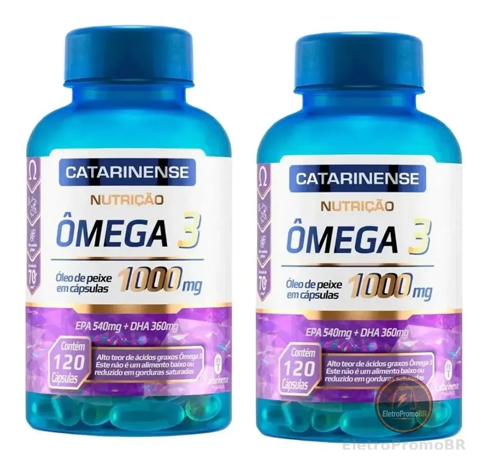 Kit 2 Ômega 3 Catarinense 1000mg Com 120 Capsulas Sabor Sem Sabor