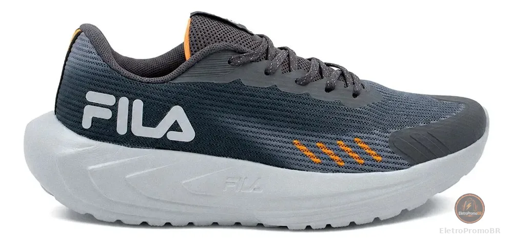 Tênis Fila Sprint Masculino Esportivo Caminhada Confortável Grafite/cinza Liso 42 Br