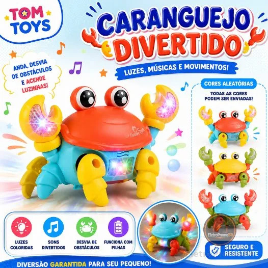 Brinquedo Caranguejo Fujão Musical Som Luz E Movimento/WJ127