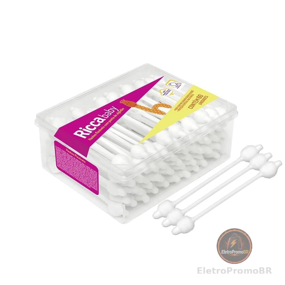 Ricca Hastes Flexíveis Baby Ricca 60un