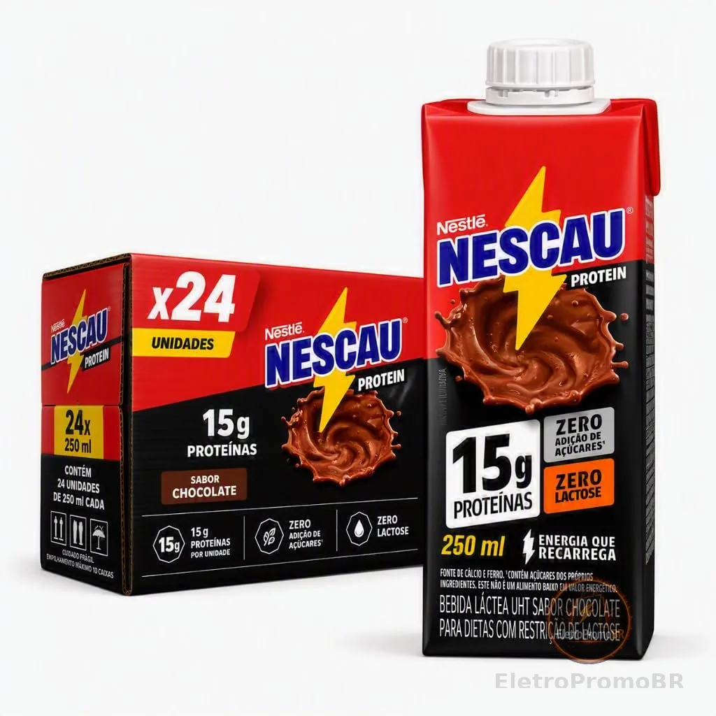 Bebida Láctea UHT Nescau Protein 250ml - Embalagem com 24 Unidades