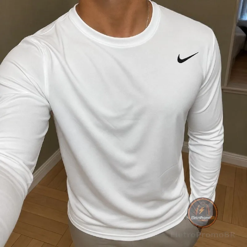 Camiseta Dri Fit Nike Manga Longa Flex Masculina
