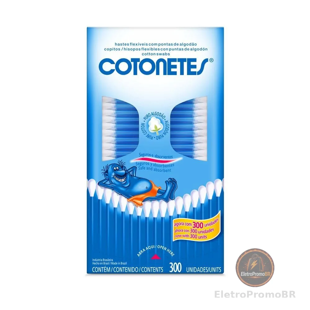 Cotonetes Hastes Flexíveis,300un
