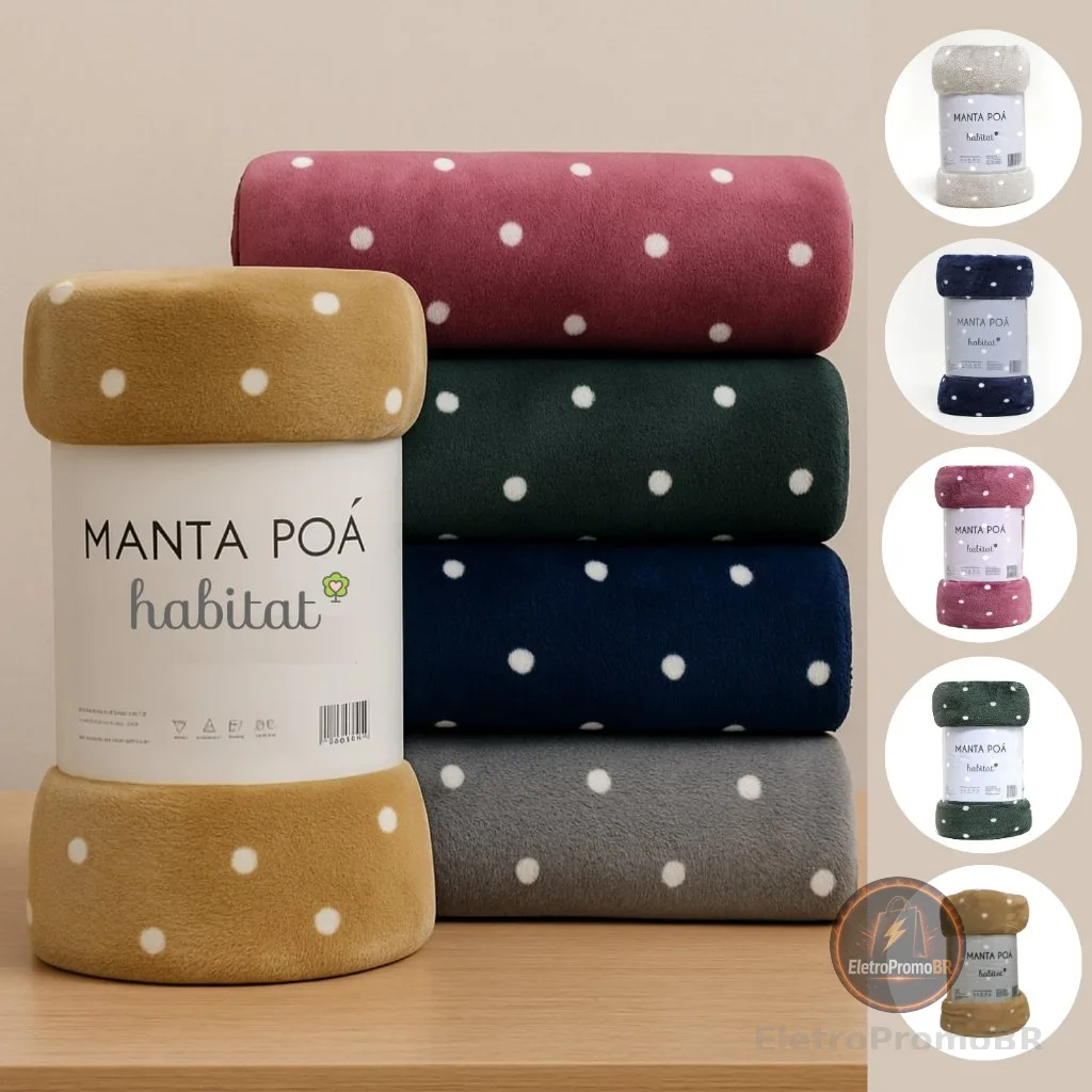 Manta de Microfibra Cobertor King Antialérgico Estampado Poá Quentinho