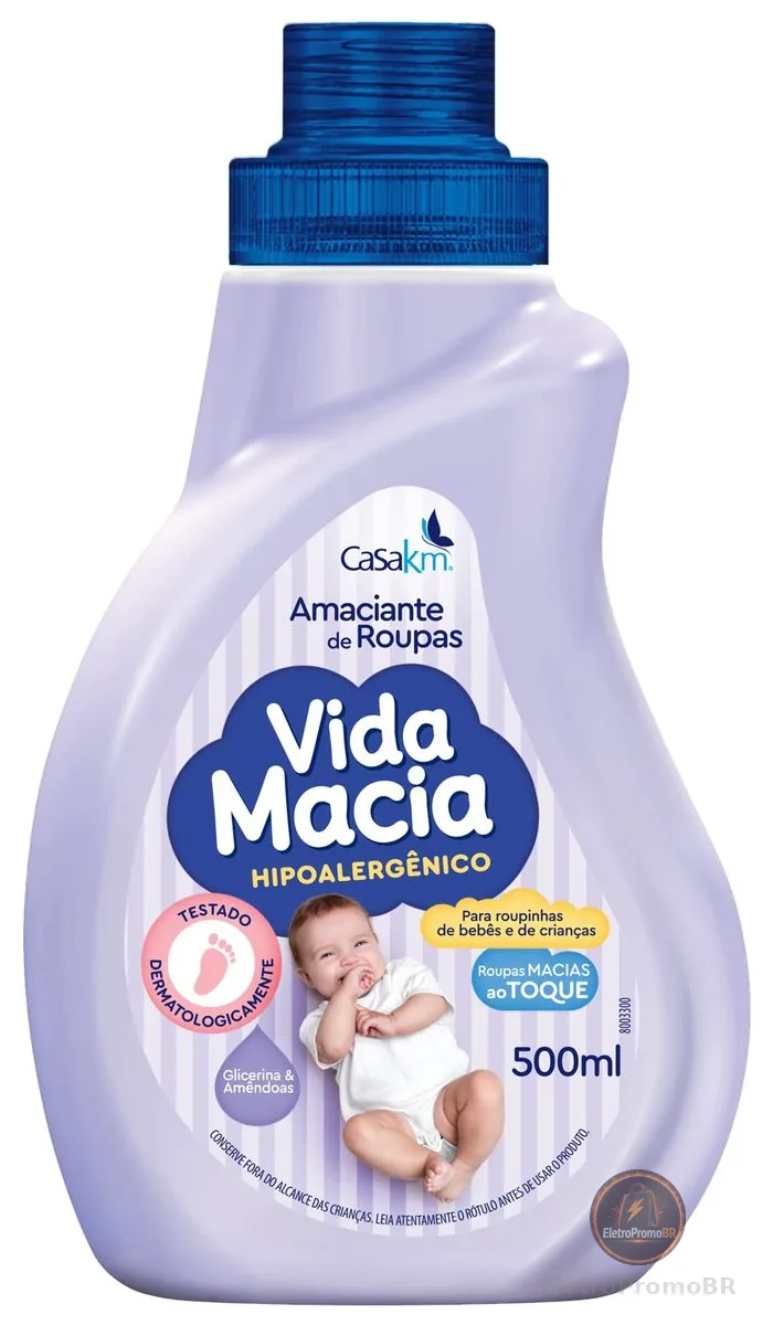 Casa Km Amaciante Vida Macia Glicerina & Amêndoas 500Ml