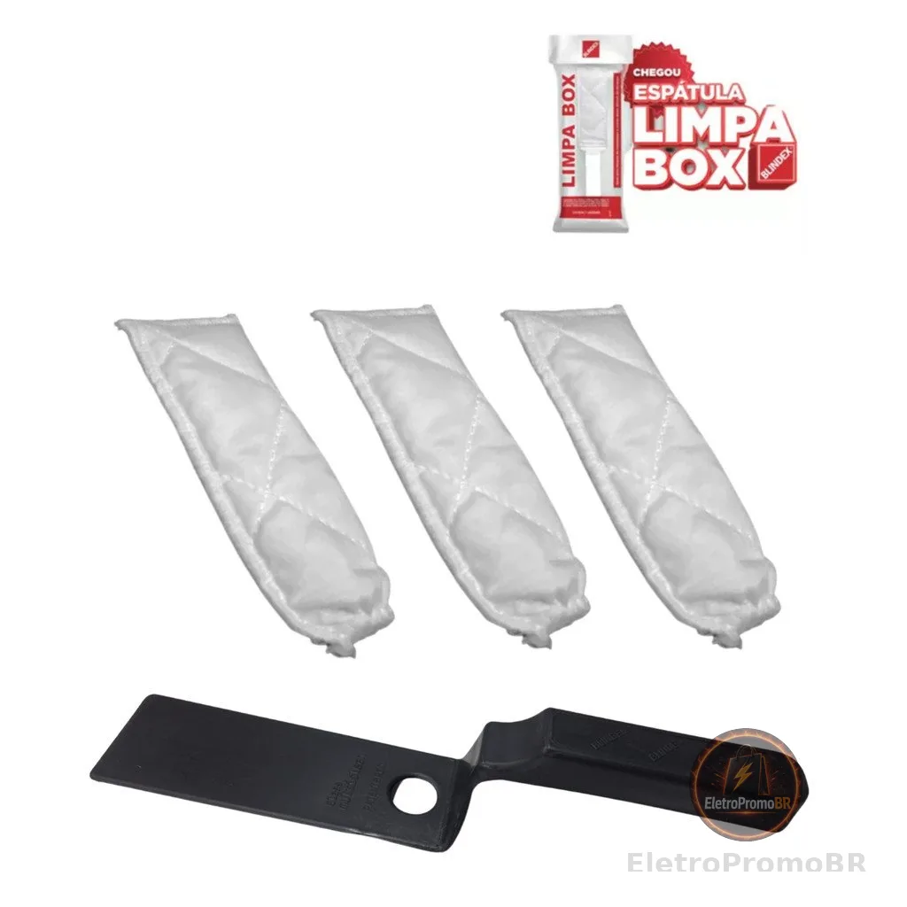 Limpador de Transpasse Espátula + 3 Refil Limpador Box Vidro
