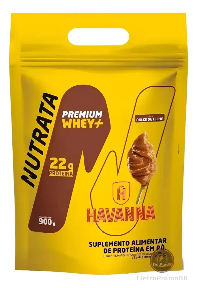 Whey Premium+ Havana Dulce De Leche Nutrata 900g Refil Doce De Leite