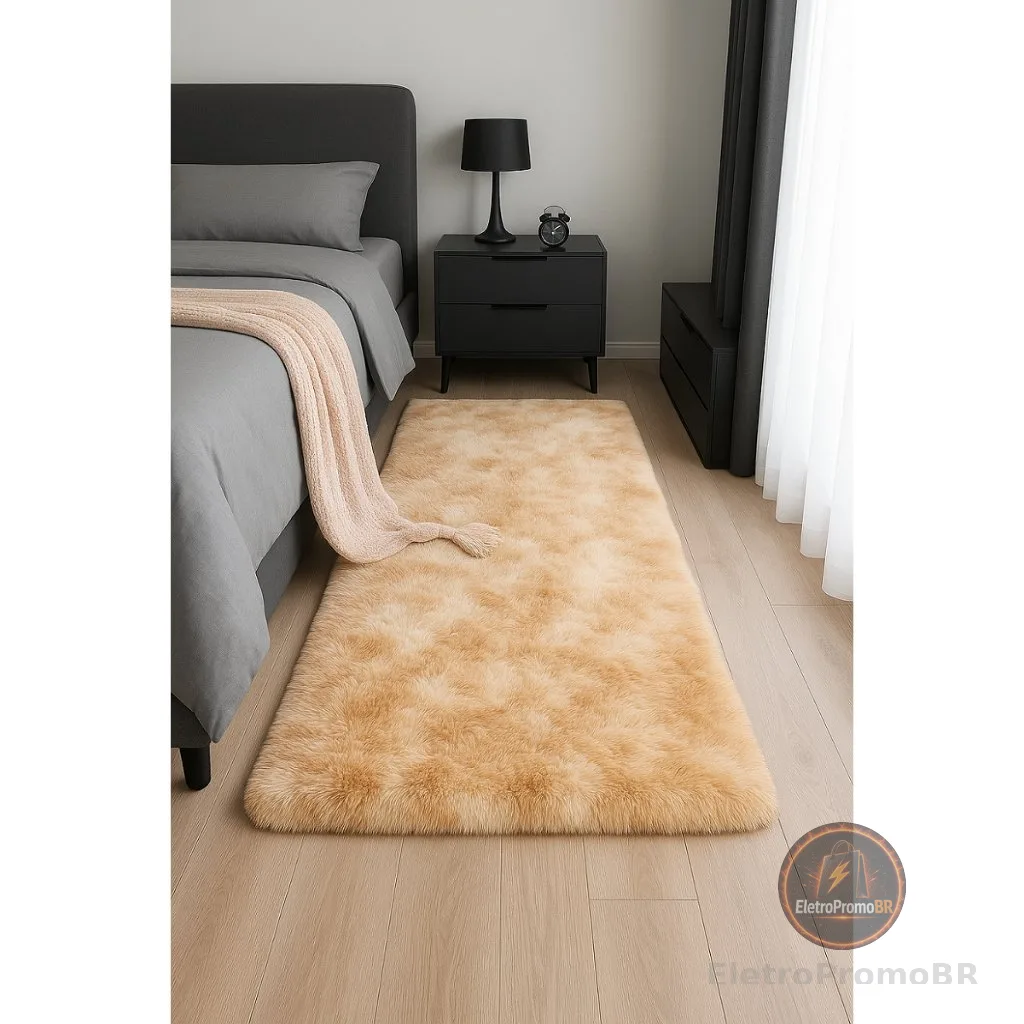 Tapete Passadeira Felpuda Beira de Cama Peludo Vários Tamanhos