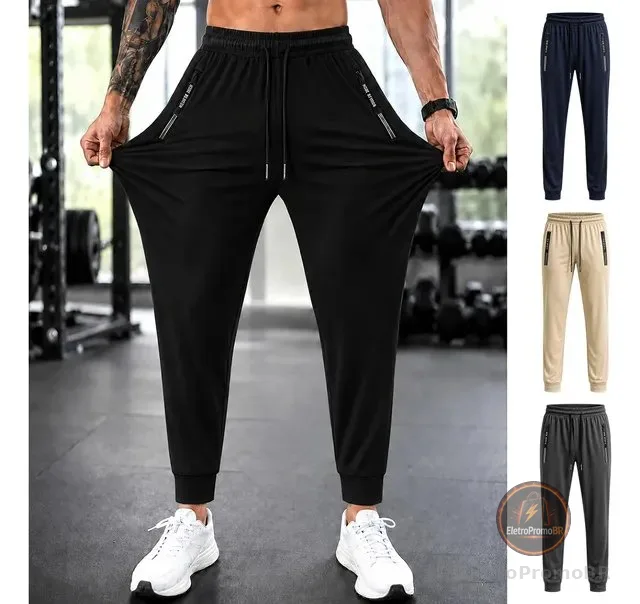 Calça Jogger Tactel Masculina Slim Academia Treino Esporte