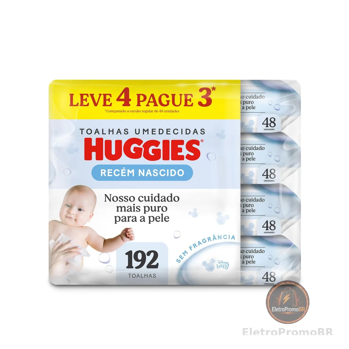 Lenços Umedecidos Huggies Puro e Natural - 192 lenços