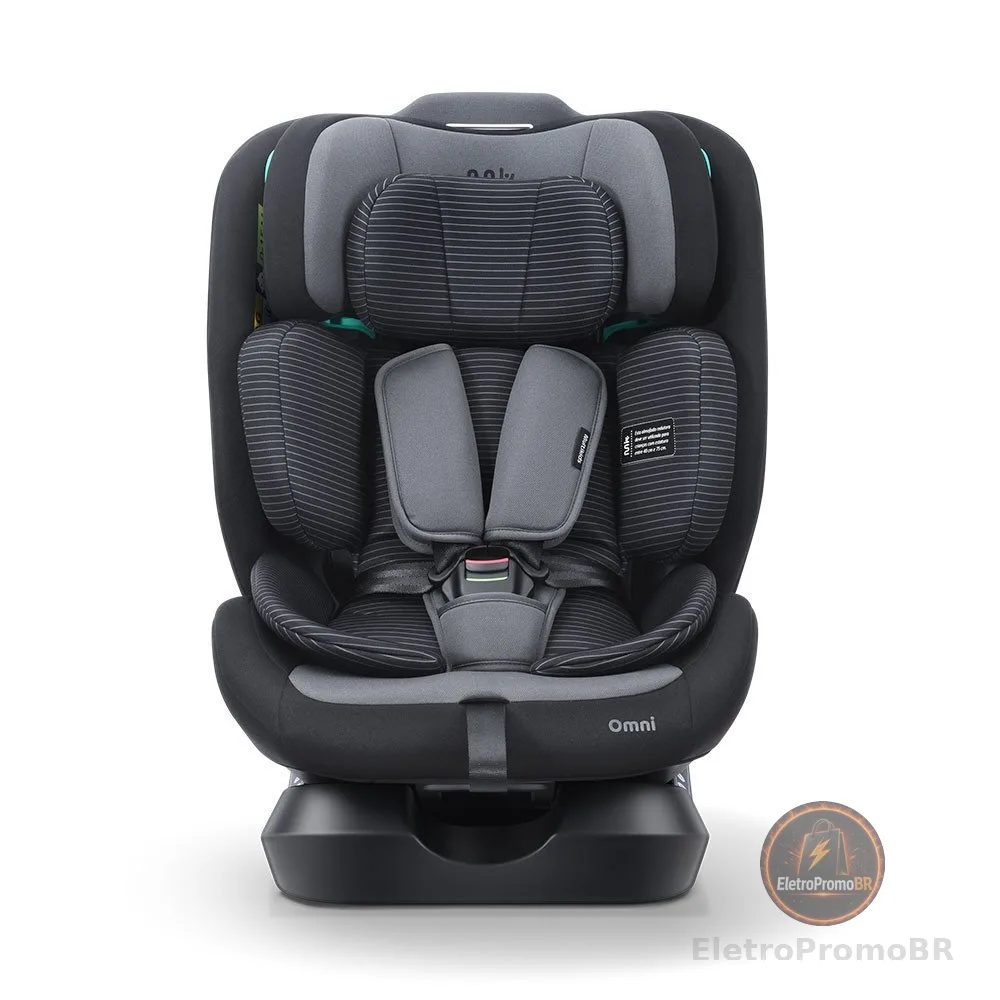 Cadeirinha Infantil para Carro Omni 0-36Kg (40-150cm) Preto e Cinza Multikids - BB712