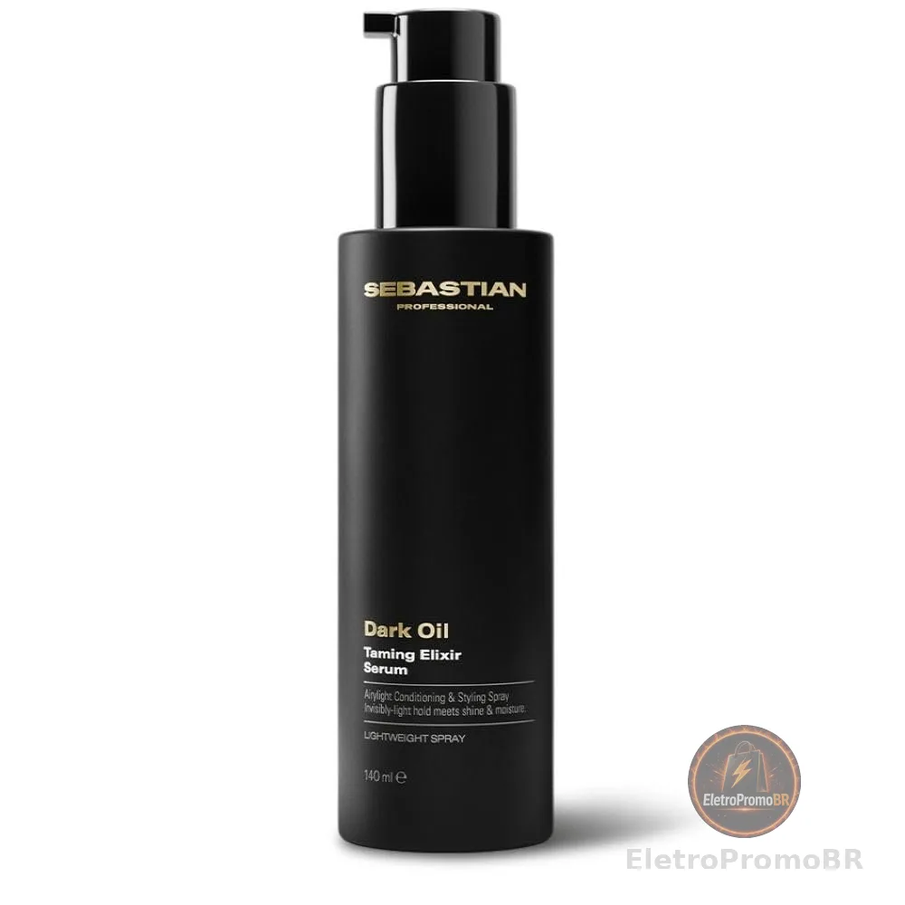 Sebastian Professional Dark Oil, Taming Elix, finalizador anti-frizz e proteção térmica para todos os tipos de cabelo, 140ml