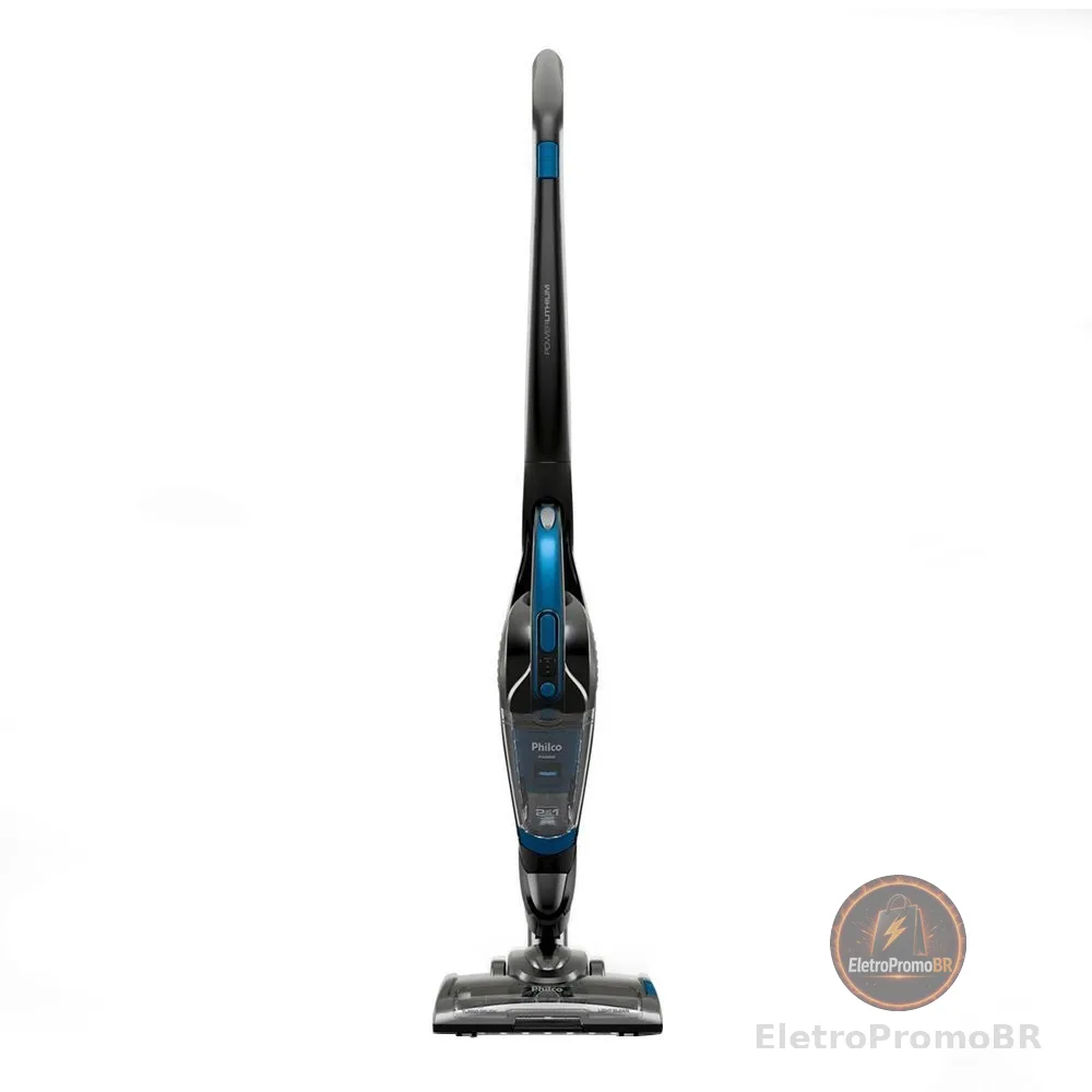 Aspirador de Pó Vertical Philco PAS56 1 Litro - 200W, 2 em 1 Sem Fio, Cinza Escuro/Azul, Bivolt