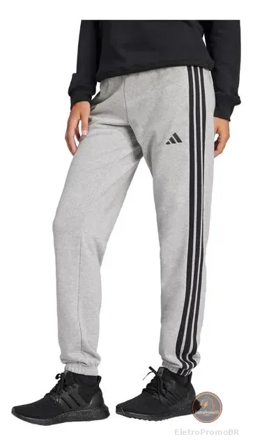 Calça Essentials French Terry Cuffed 3 Listras adidas