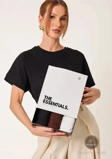 Kit 3 T-shirts Oversized Classic Algodão Cléa Store