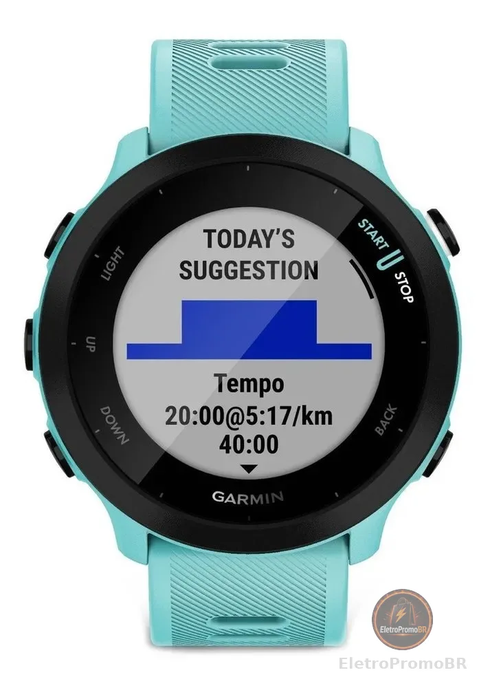 Smartwatch Garmin Forerunner Forerunner 55 tela de 1.04" com pulseira de silicone - cor aqua