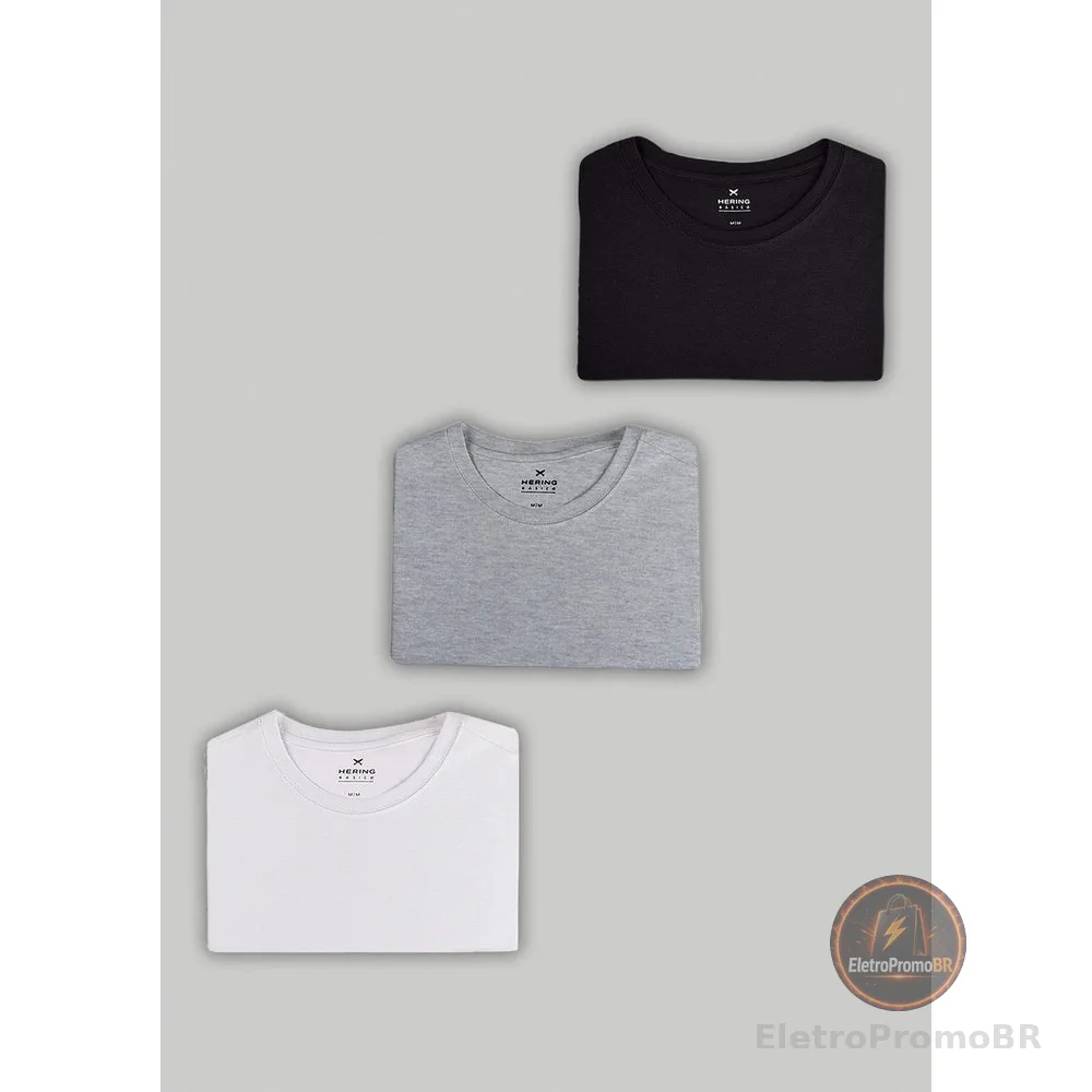 Kit Com 3 Camisetas Femininas Slim Básicas Hering