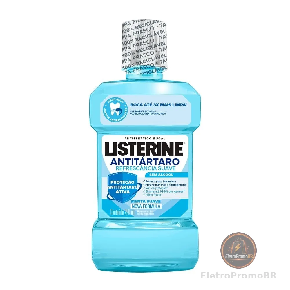Listerine Antitártaro Enxaguante Bucal Sem Álcool, 250mL