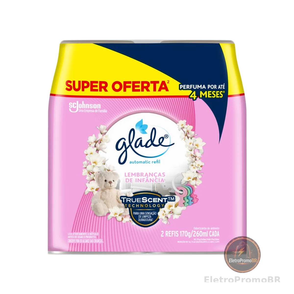 Glade Aromatizador de Ambiente Automático, Lembranças de Infância, 2 Refis de 260ml Cada