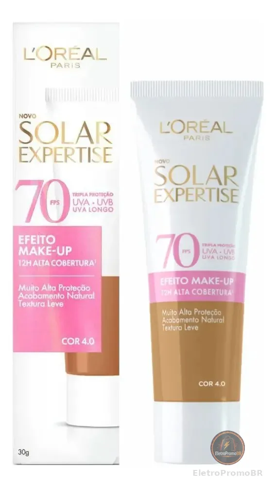 Protetor Solar Facial com Cor FPS 70 Alta Cobertura - L'Oréal Paris Solar Expertise Efeito Make Up 30g