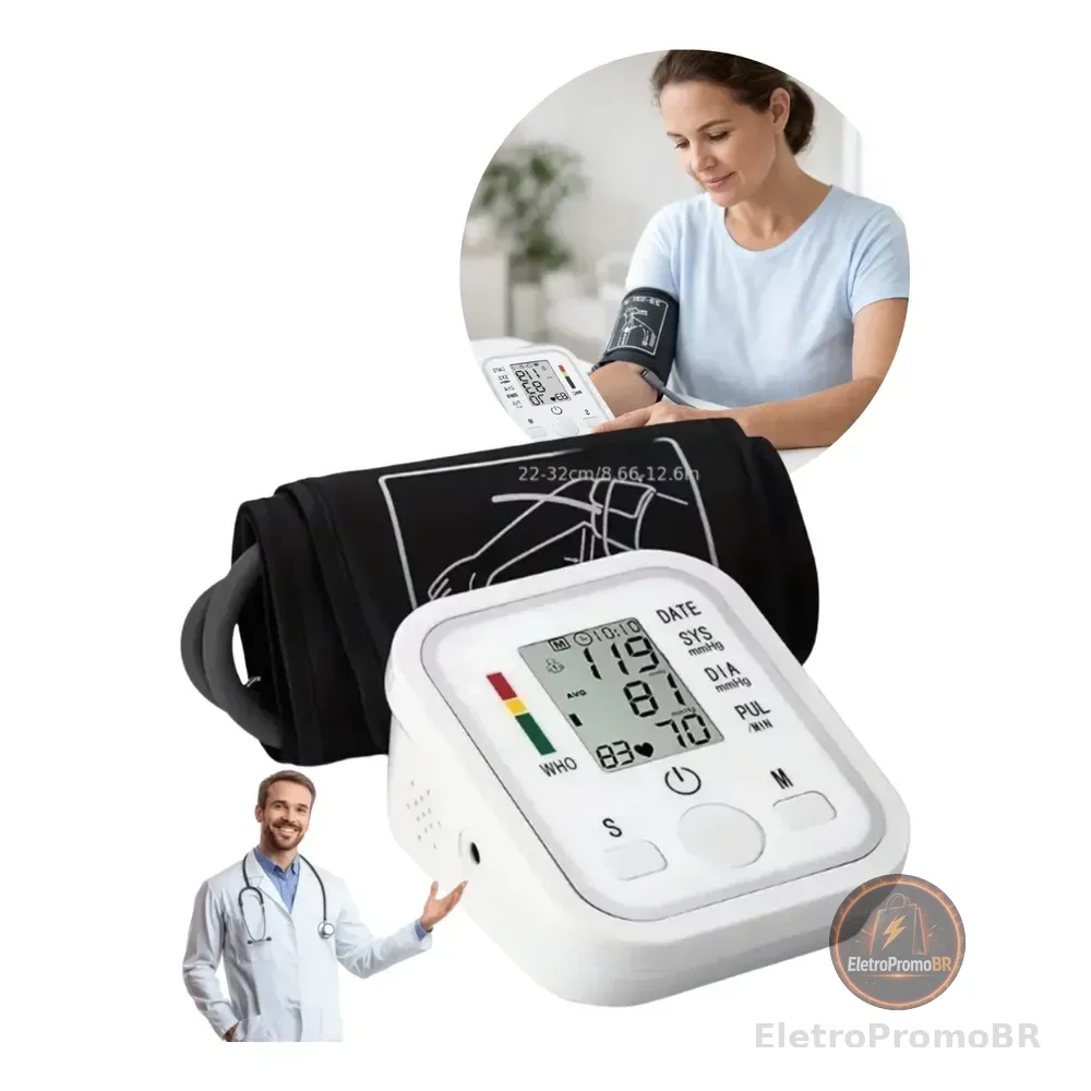 Aparelho Medidor Profissional Pressão Arterial Braço Branco
