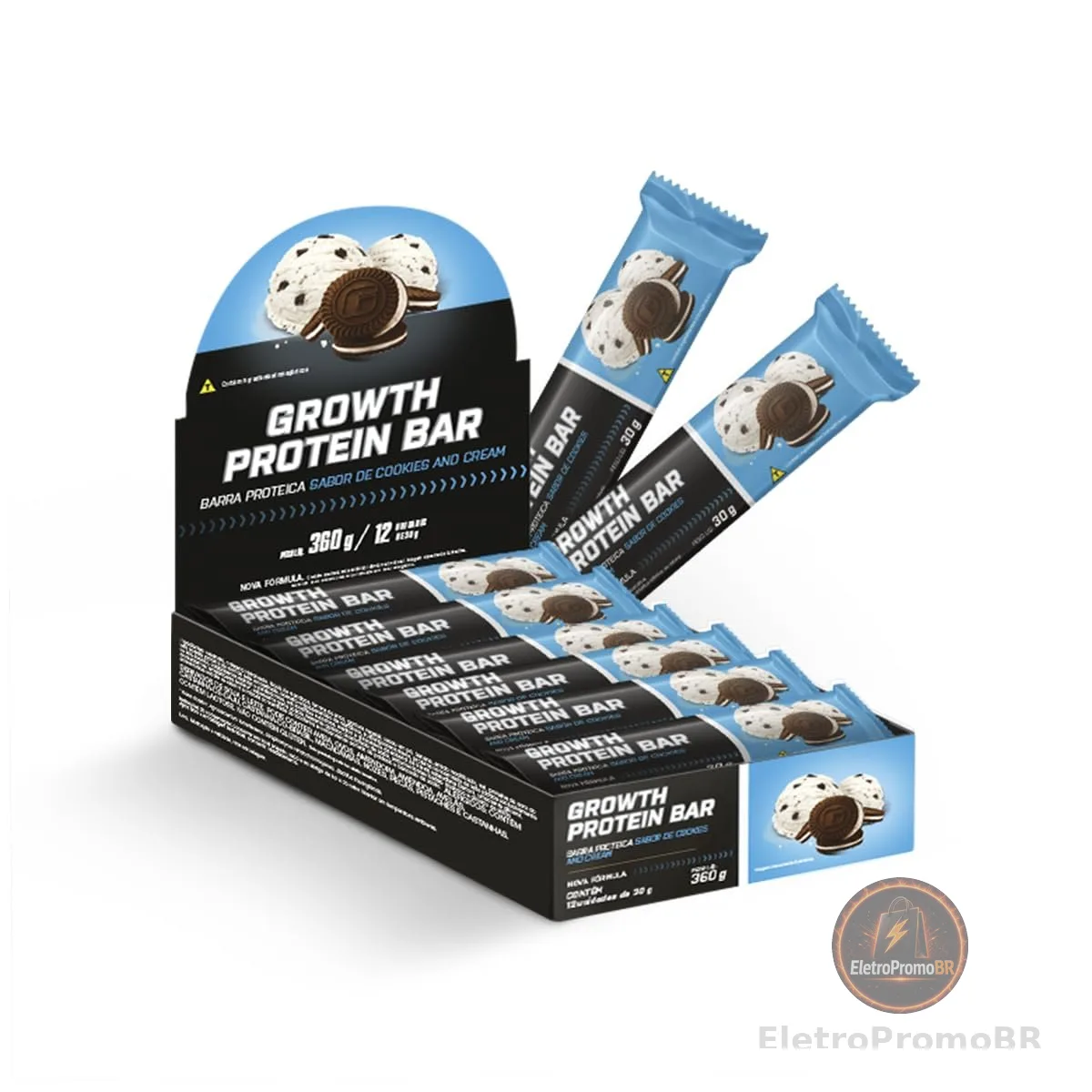 Growth Supplements - Barra De Proteína (cx. 12 Unid.) Growth Supplements - Cookies