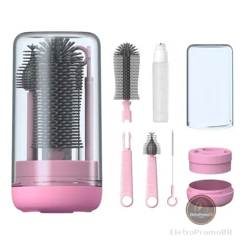 Kit de Escovas de Silicone 4 em 1 para Limpeza de Copo Garrafa – Portátil