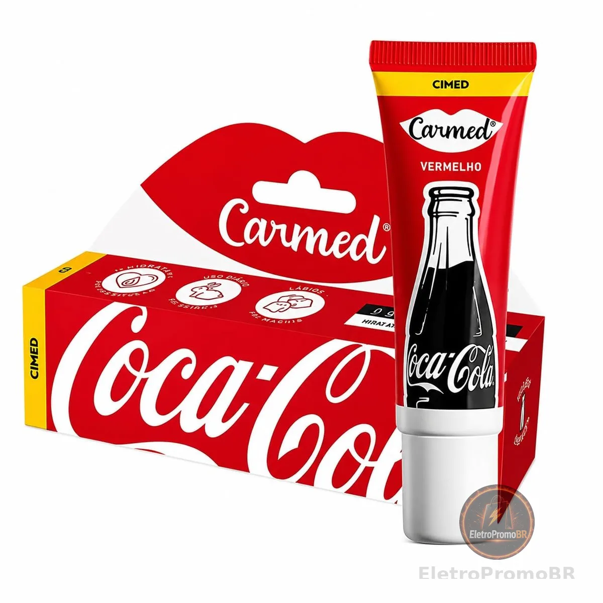 Hidratante Labial Carmed Coca-Cola Vermelho 10g