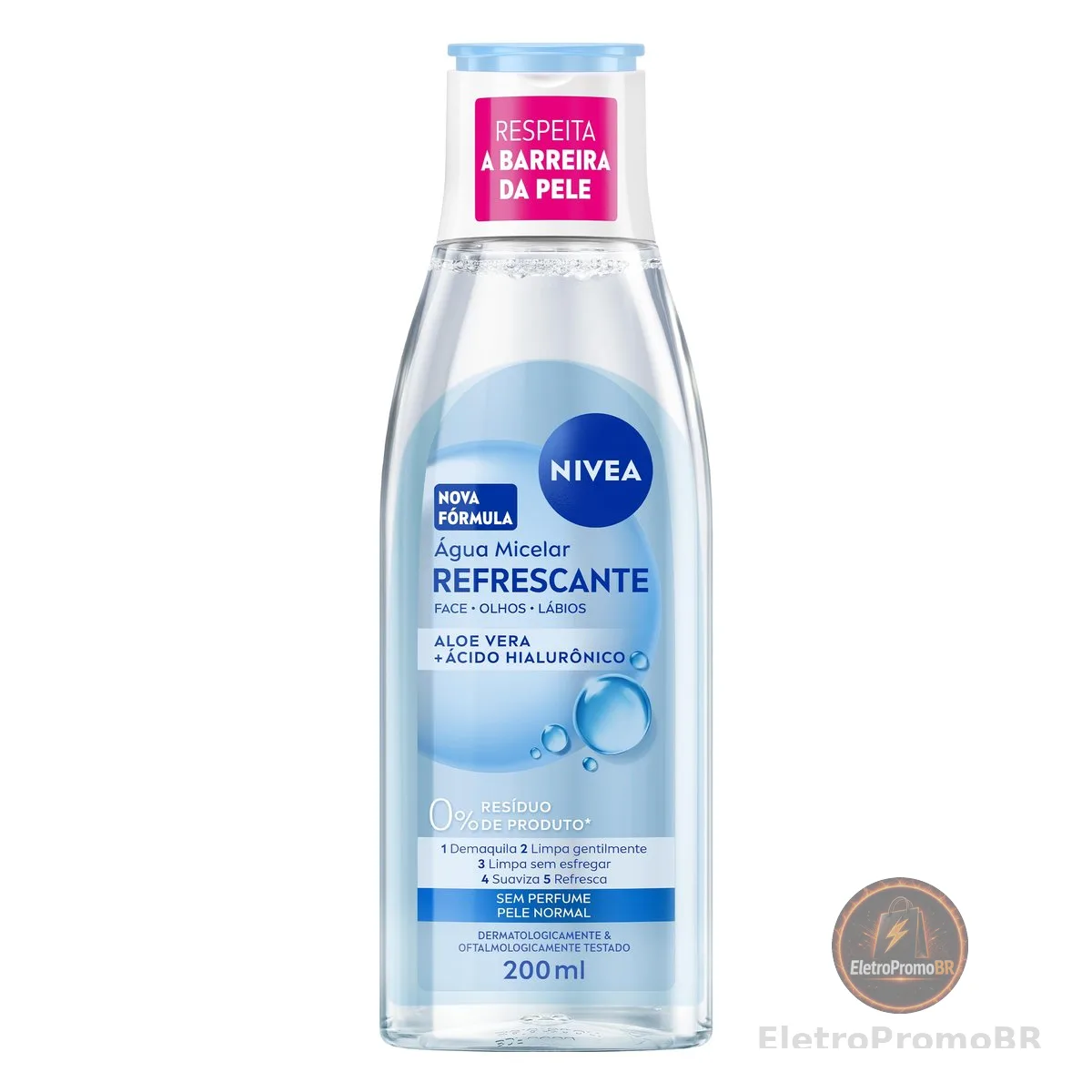 NIVEA Água Micelar Solução de Limpeza 7 em 1 Refrescante 200ml, Demaquila, Limpa Profundamente, Purifica, Hidrata, Cuidado Facial