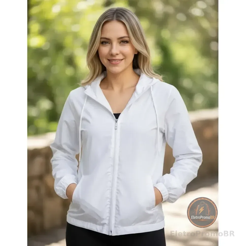 Jaqueta Feminina Alta Performance Leve Treino Academia 2026 Branco G