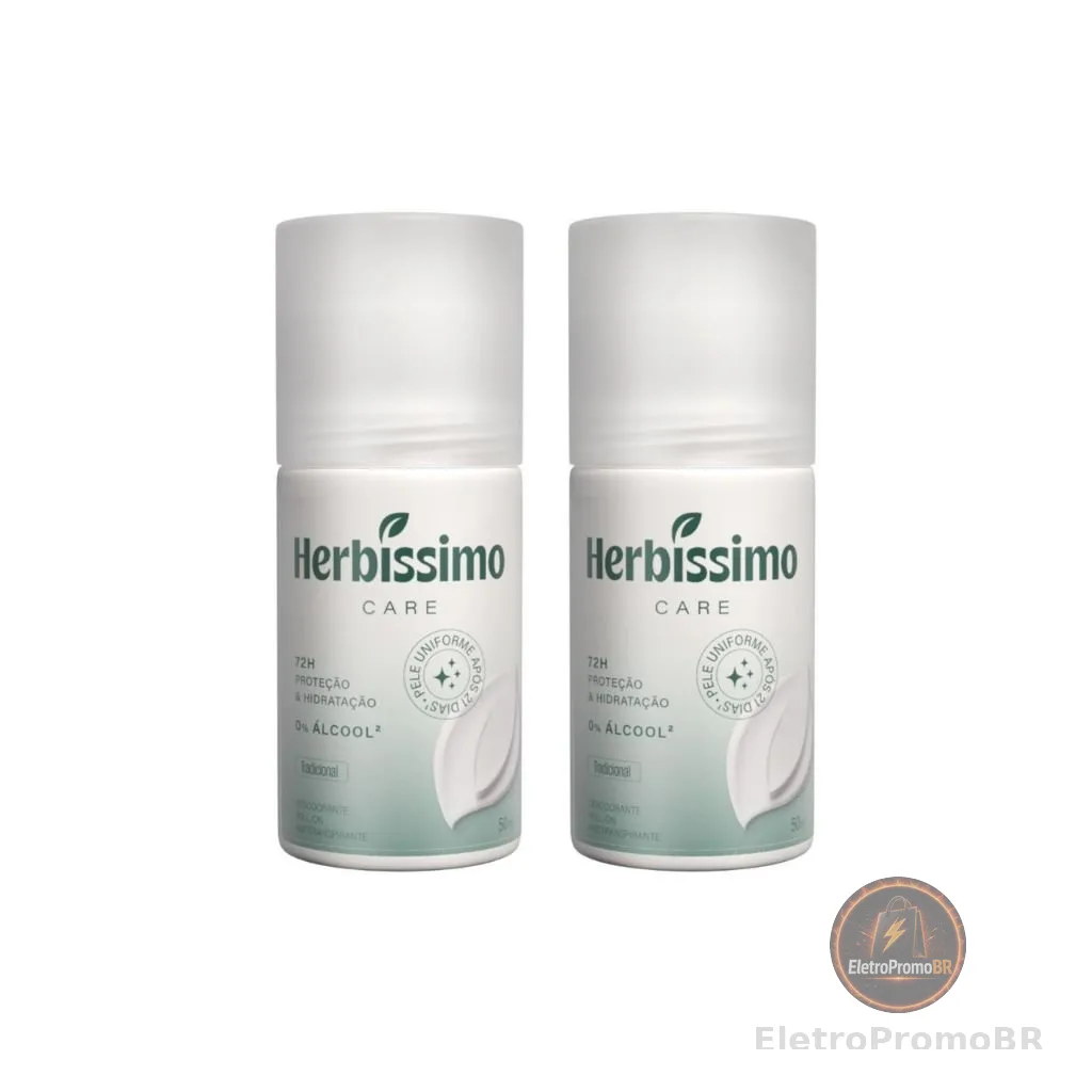 Kit Desodorante Roll-On Antitranspirante Herbíssimo Care Tradicional 50ml (2 unidades)