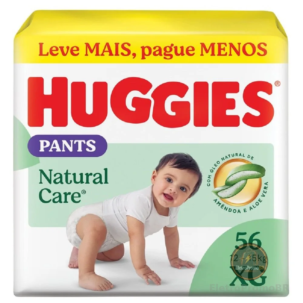 Fralda Descartável Huggies Pants Natural Care Roupinha XG 56 Unidades