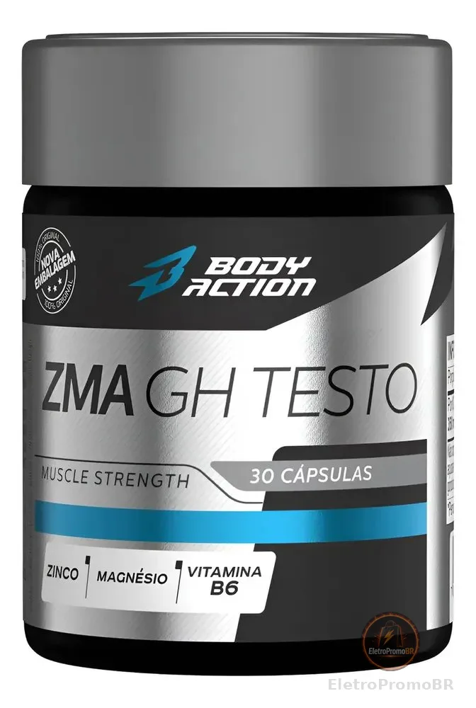 Zma Body Action Gh Testo Zinco Magnésio Vita B6 30 Cápsulas Sabor