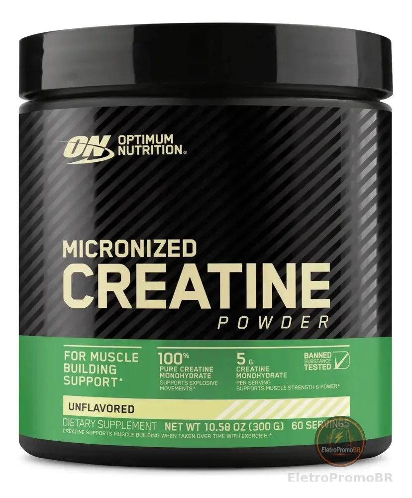 Creatina Micronizada Pó Sem Sabor 300g On Optimum Nutrition