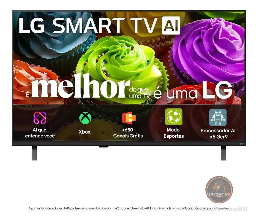 Smart TV HD 32" LG LB650 AI 2026 Processador α5 Ger9 HDR10 Xbox Bluetooth Wi-Fi AI Search Google Gemini Canais Grátis webOS 26 - 32LB650BPSA