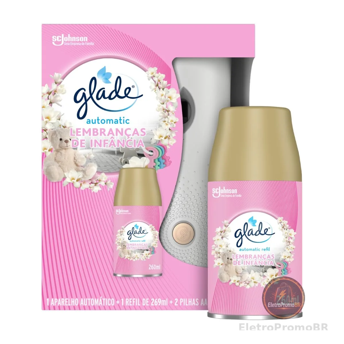 Glade Aromatizador Automático Lembranças de Infância, Kit Aparelho e Refil