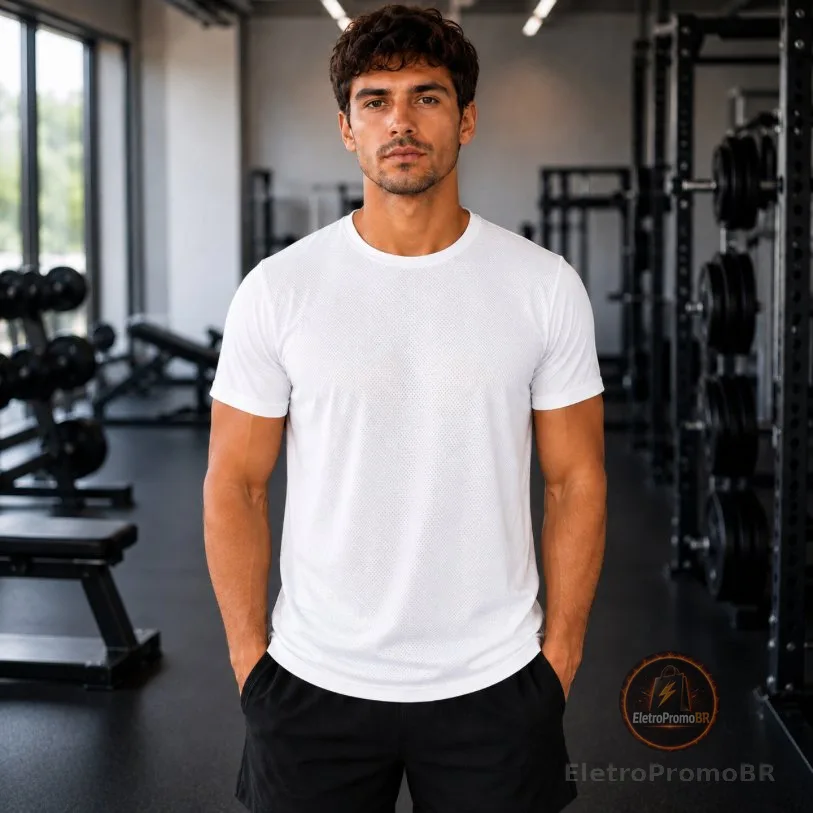 T Shirt Dry Poliamida Masculino Manga Curta Academia Esporte Treino Fitness Várias Cores Promoção