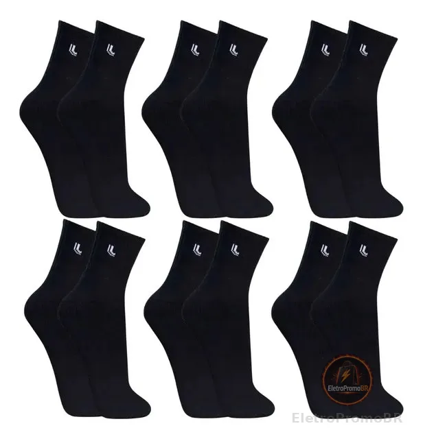 Kit 6 Pares Meias Lupo Cano Médio Original Esportiva