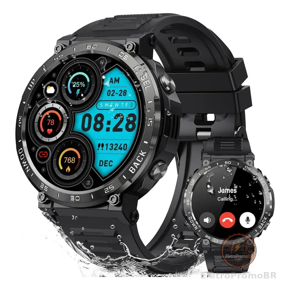 Relógio Smartwatch Gps Zeblaze Stratos 3 Pro À Prova D'água Preto