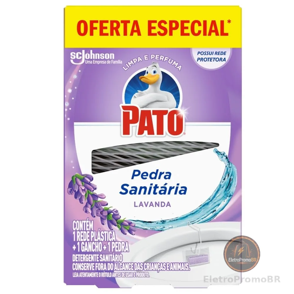 Pato Pedra Sanitaria Lavanda Desodorizador Sanitário, Limpeza Banheiro, 25g