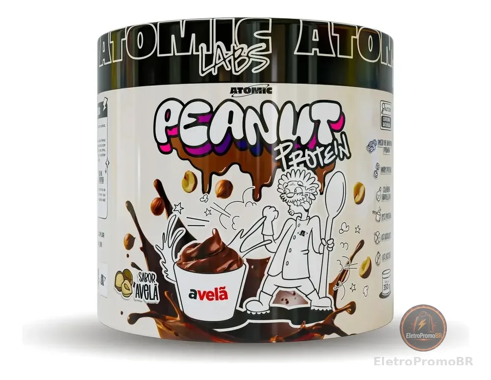 Peanut Protein 350g Avelã Atomic Labs Pasta Amendoim Whey Sem Lactose