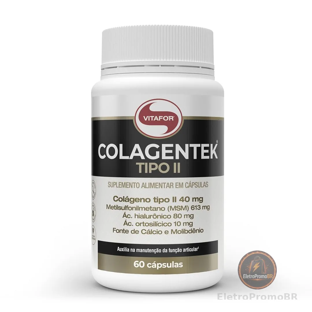 Colagentek Tipo II 613mg (60 caps), Único, VitaFor