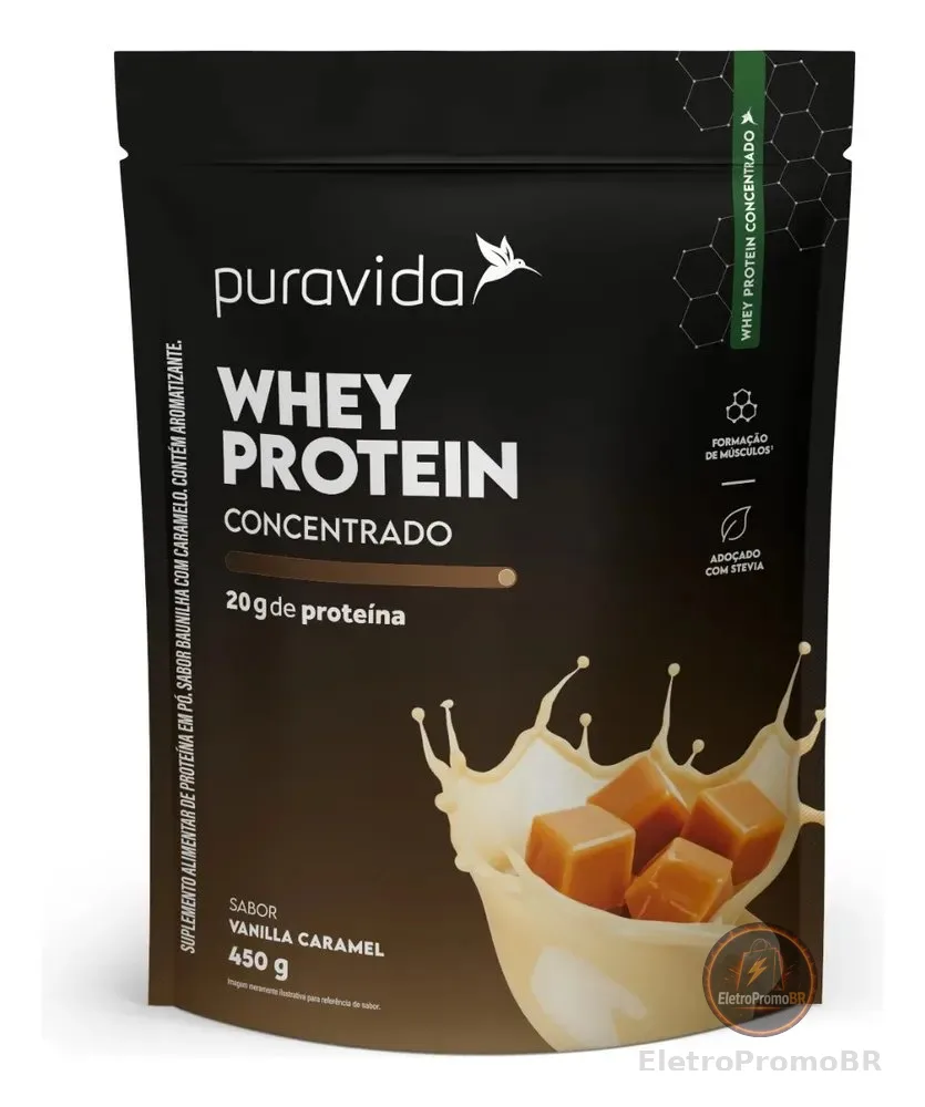 Puravida Whey Protein Concentrado Em Pó 450g Baunilha