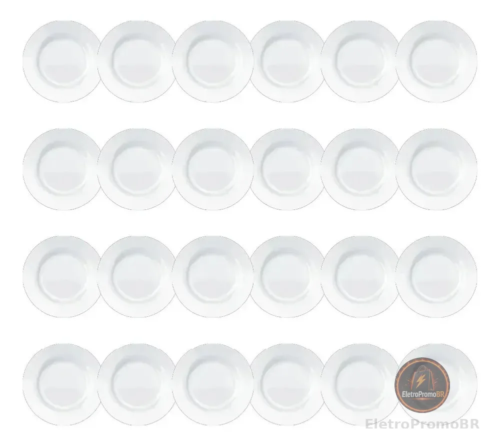 Conjunto Pratos Opaline Menu Sobremesa 24 Peças Branco Nadir